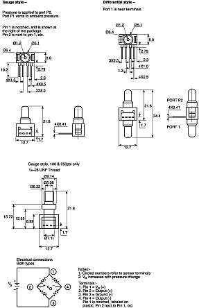 Honeywell 5psi 分差 非放大 压力传感器 24PCBFA6D, 0.2%精确度, 85 → 145 mV输出, 10 V 直流
