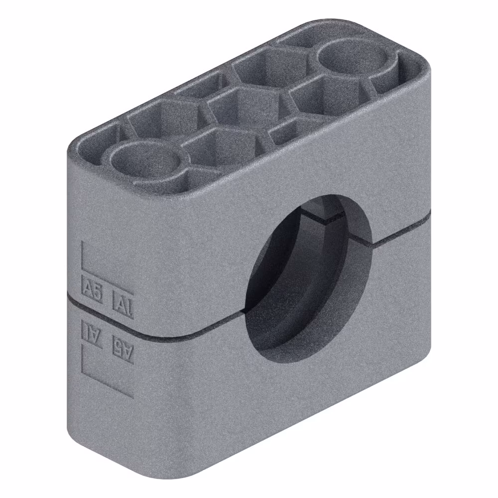 Parker 派克 铝液压管夹, 用于管外径22mm, 双管, 最大管外径22mm,RAA322X