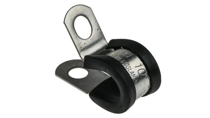 JCS R型线夹, 10mm内径, 6.6mm固定孔直径, 不锈钢制, 12.6mm宽,PCSR10RS