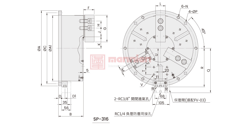 佳贺 Autogrip,三爪/SP-3,立置式中空/中实卡盘