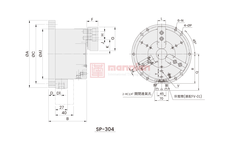 佳贺 Autogrip,三爪/SP-3,立置式中空/中实卡盘