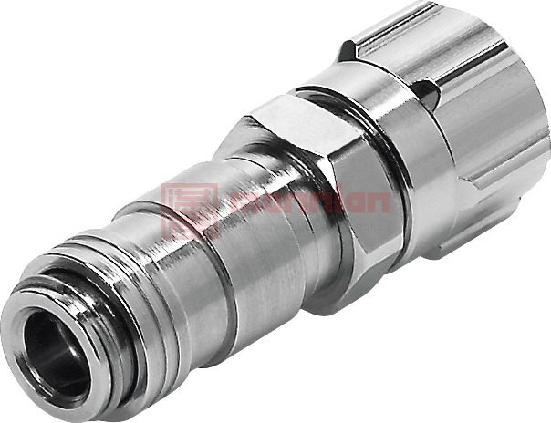 Festo 气动快速接头, KD2- ck – 4系列, 螺母连接, 黄铜制, 12mm管接口