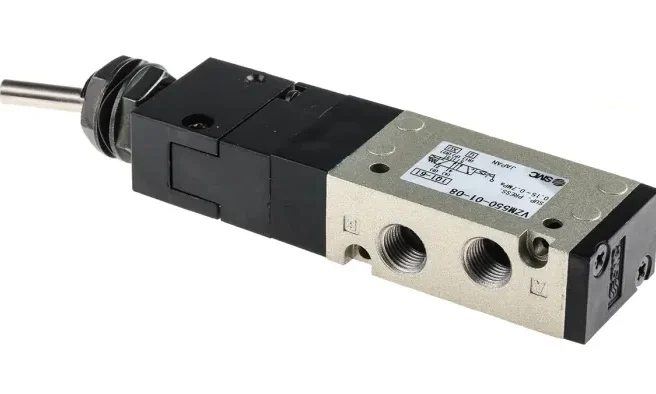 SMC 手动气动控制阀, VZM500系列, 5/2功能, 5/2通道, Rc 1/8螺纹接口，VZM550-01-08 