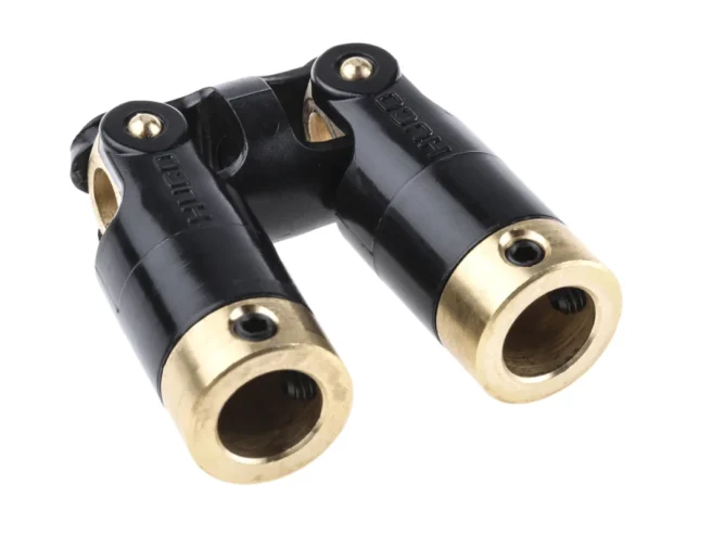 Huco 黄铜制万向节, 双接头, 10 x 10mm孔径, 总长89.8mm, 111.16.3232