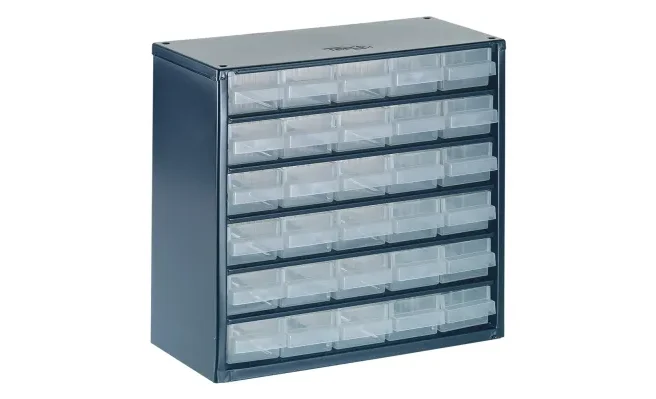 Raaco 蓝色 零件柜, 283mm高 x 306mm宽 x 150mm深, 30个抽屉, 钢外框,137539