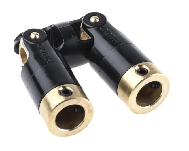 Huco 黄铜制万向节, 双接头, 10 x 10mm孔径, 总长89.8mm, 111.16.3232